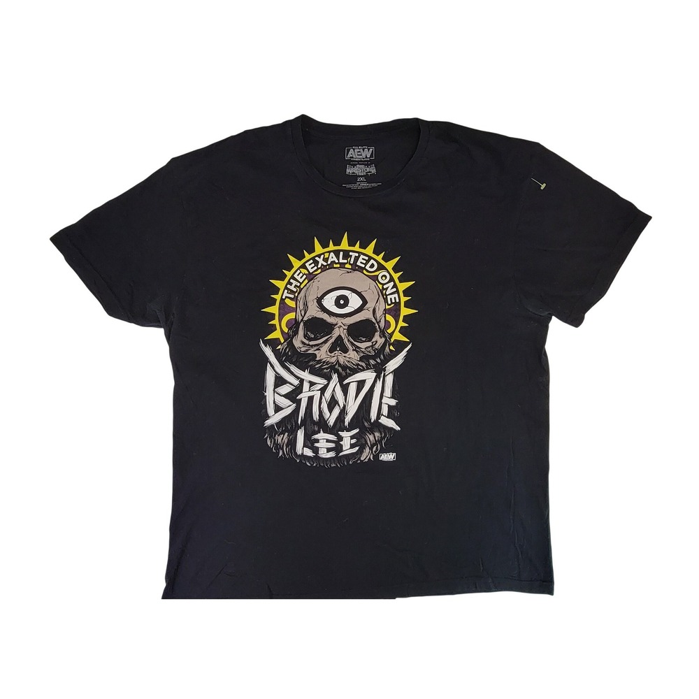 AEW Exalted One Wrestling T Shirt Mens Size 2XL‎ Black Skull Graphic Tee
